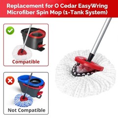O-Cedar Spin Mop Head, Base, Handle Replacement for EasyWring 1 Tank White