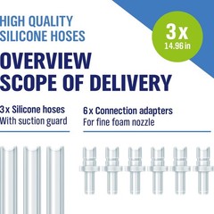 Milk hose set for Jura fully automatic coffee machines – with 3x 38cm, clear