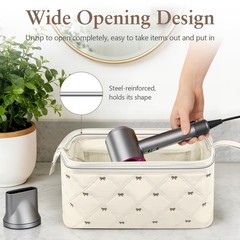 Hair Tools Travel Bag, Large Quilted Dryer Storage Case for White