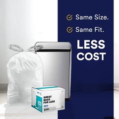 Plasticplace Custom Fit Trash Bags Compatible Simplehuman Code U 200 Count