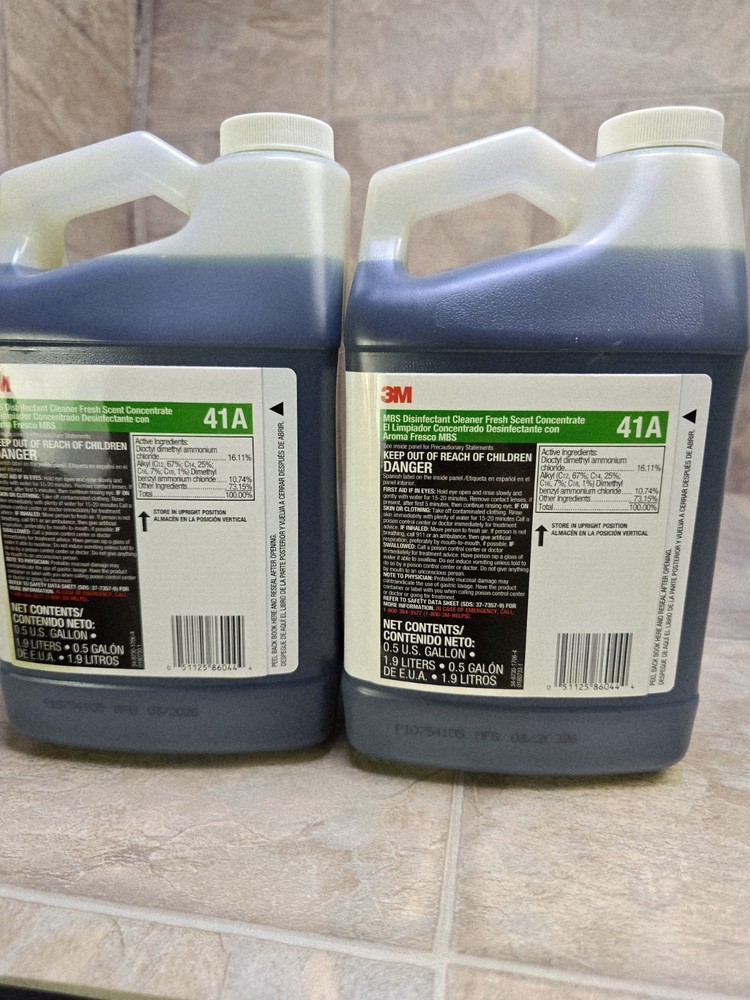 2pc 3M™ MBS Disinfectant Cleaner Fresh Scent Liquid Concentrate 41A, 0.5 Gal