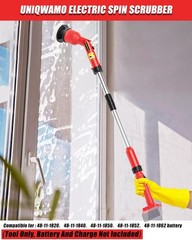 Uniqwamo Electric Spin Scrubber Compatible for Milwaukee 18V Red
