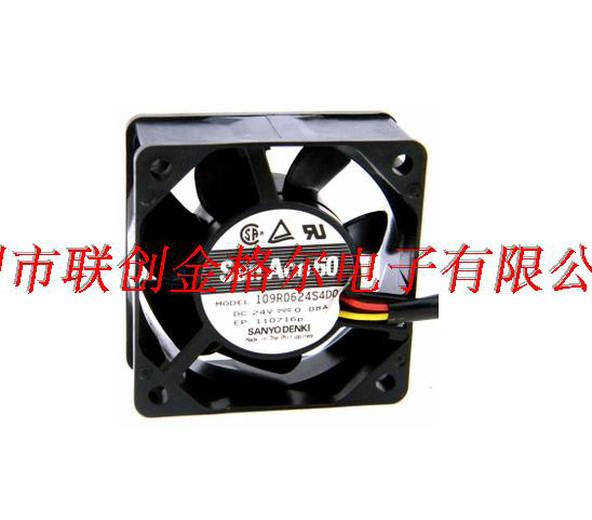 1pc new fan freeship 109R0624S402 24V 0.08A SANYO 60*60*25
