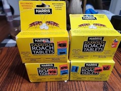 4pk- Harris Famous Roach Baited Tablets Kill Pests Roaches Waterbugs 60 Ct