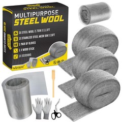Steel Wool Mice Control – 3 Pack 2.75 in x 11.5 Ft Steel Wool & 1 Pack 5 in x…