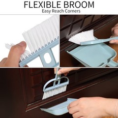 Lamoutor 3 Pack Mini Hand Broom and Dustpan Set Small Small, Color Mixing