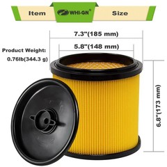 2 Pack Standard Cartridge Filter Replacement for Vacmaster VCFS,…