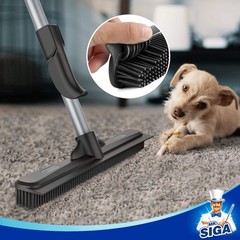 MR.SIGA Pet Hair Removal Rubber Broom with Built in 12.6*2.1*62 in, Black