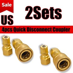 4Pcs 1/4″ Brass Quick Disconnect Coupler Carpet Cleaning Extractor Wands&Hose US