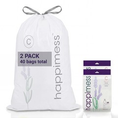 Happimess 13.2 Gallon 50L Drawstring Trash Bags Lavender Scent White Heavy Duty