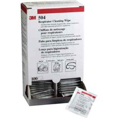 100 Pack 3M 504 CLEAN WIPE Facepiece Respirator Cleaning Wipes: 10″ Square