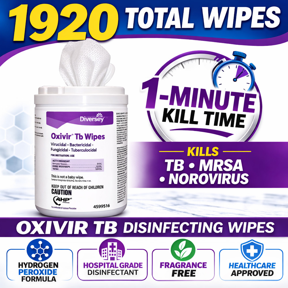 Diversey Oxivir TB Disinfectant Wipes 160/Can 12/Case Hospital Grade 4599516