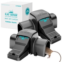Kat Sense Covered Rat Trap & Chipmunk Trap, Prevents Accidental BLACK
