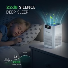 FRESKO Small Air Purifier for Home, HEPA Air Purifiers for Pet Hair, Odors, Q…