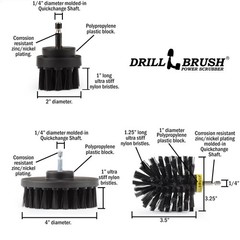 Cleaning Accessories 2in, 4in, 3.5in corner brush, Ultra Stiff Black