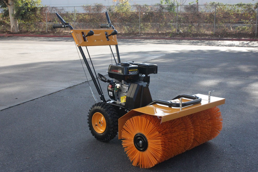 Walk Behind Snow Dust Sweeper Broom Lawn Gravel Turf Driveway By 6.5HP Gas Power