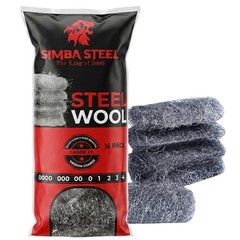 Steel Wool # 3 – Extra Coarse – 16 Pads Multi-use for Tough Cleaning, Paint a…