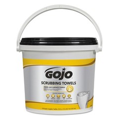 GOJO 639802 Hand Cleaning Scrubbing Towels – Orange Scent/Wht/Yellow (2/CT) New