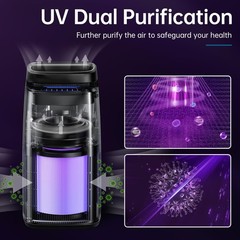 POMORON 4-in-1 Air Purifiers for Home, Air Ionizer Negative Ion Generator, Tr…