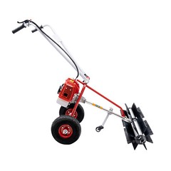 43cc 2-stroke Petrol-powered Sweeper Broom Lawn Gravel Turf Walk Behind Sweeper