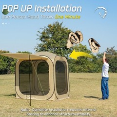 6×6 FT Pop Up Screen House Tent – Instant Screened Gazebo Canopy with Mosquito