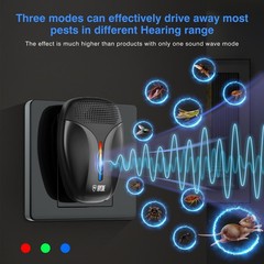 Upgraded Ultrasonic Repeller & Insect Indoor 1 Count (Pack of 6), Black