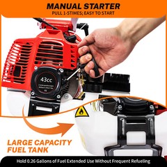 43cc 2-stroke Petrol-powered Sweeper Broom Lawn Gravel Turf Walk Behind Sweeper