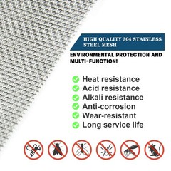 Wire Mesh Sheets Stainless Steel Woven Meshes 20x1x1 centimeter, Silver