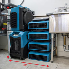 1/3 HP 1050 CFM 3-Speed Low Profile Air Mover, Floor Fan, Carpet Dryer with Buil