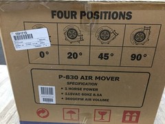 XPOWER P-830 1 HP 3600 CFM Air Mover Commercial Carpet Dryer Floor Fan Blower