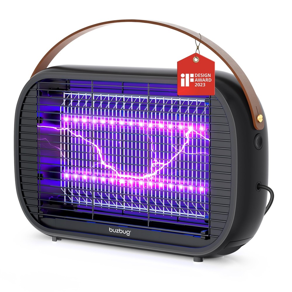 Buzbug LED Bug Zapper Indoor, 10 Years Lifespan Lamp Sustainable Less Black