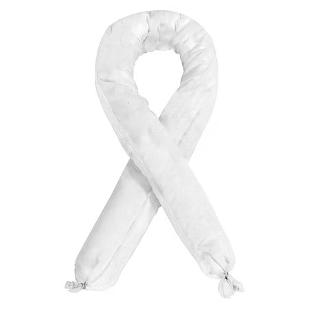 Condor 436M89 Sorbent Sock, 28 Gal, 3 In X 48 In, Oil, White, 40 Pk