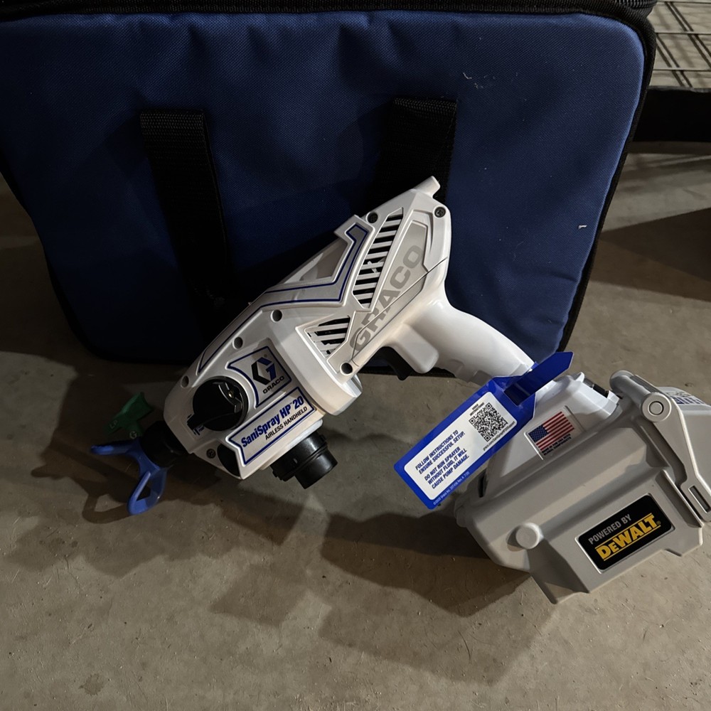 Graco SaniSpray HP20 Cordless Handheld Sprayer *w/ 2 DEWALT Batteries & Charger*