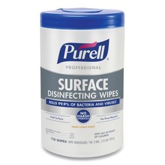 PURELL 934206CT 1-Ply Disinfecting Wipes – White (6 Canisters/Carton) New