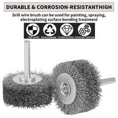 Wire Brush Wheel High Hardness 50mm Stainless Steel Polishing Rotary Tool 2Pcs