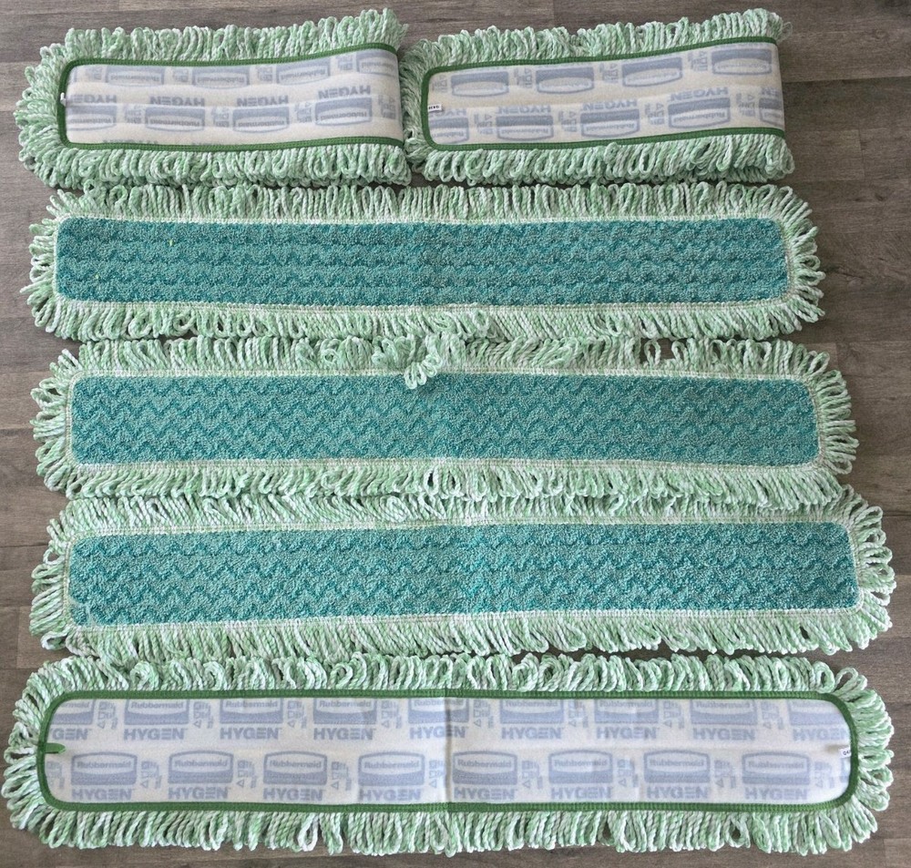 Rubbermaid Hygen Q438 Microfiber Wet/Dry Mop Pad 31-40in Green Pocket Washable
