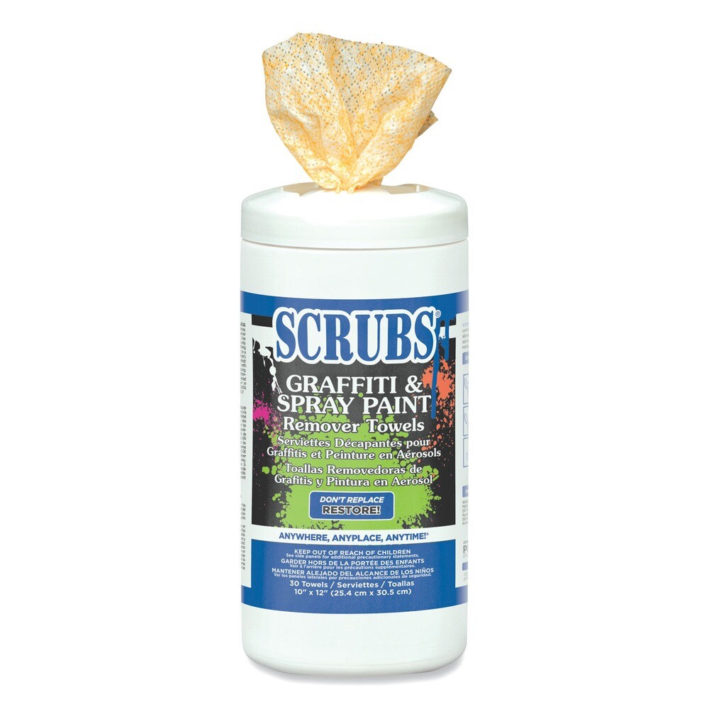 SCRUBS 90130CT 10 in. x 12 in. Graffiti and Paint Remover Towels (6/Carton) New