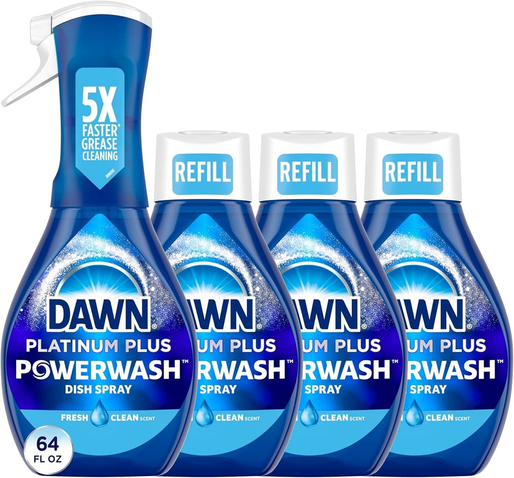 Dawn Powerwash Spray, Dish Soap, Dishwashing Liquid, Fresh, 1 Starter Kit + 3