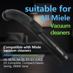 For Miele Vacuum Cleaner Bent End Hose, Plastic Replacement Part, Black