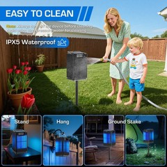 Solar Bug Zapper Outdoor, Waterproof Mosquito Type-C & Black