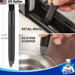 MR.SIGA Grout Cleaner Brush Set, Detail Cleaning 6.2 x 0.7 x 0.8 inch, Black