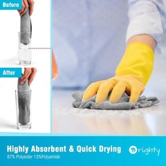 Orighty Microfiber Cleaning Cloth, 5 Pack Highly Absorbent 5 Pack, Grey