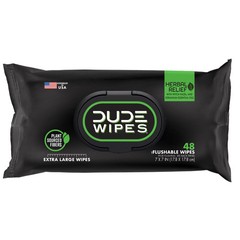 Flushable Wipes, XL Wet Wipes for at Home Use, Herbal Relief, 144 Count