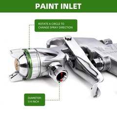 Senray Pressure Feed Air Spray Paint Gun, Pot 1.5mm, Silver