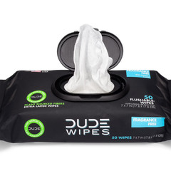 DUDE Wipes Flushable Wet Wipes XL Fragrance Free 400 Count 8 Packs Vitamin E