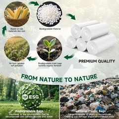 2.6 Gallon Small Trash Bags with Handles, White Bathroom Mini Garbage Bags, U…