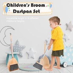 Xifando Mini Broom with Dustpan for Kids,Little 2 Piece Set, Light Blue