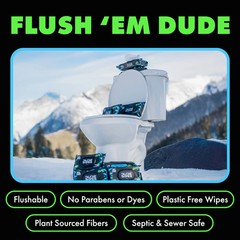 Flushable Wipes, XL Wet Wipes for at Home Use, MentHOLE XXtreme, 144 Count