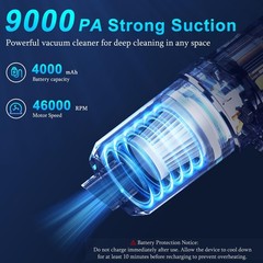 KMM Handheld Car Vacuum Cleaner, 9000Pa Vacuum Cleaner and Air Duster, 120W High