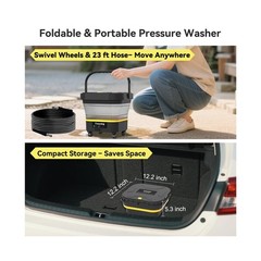 Portable Cordless Pressure Washer with Tank: 1200 PSI Foldable Power Washer R